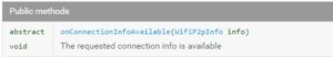 WifiP2pManager.ConnectionInfoListener