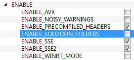 ENABLE_SOLUTION_FOLDERS 