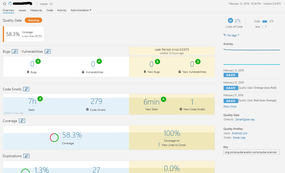 sonarQube server overview