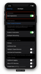 Enabling Dark Mode