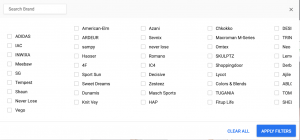 Unsorted list of brands – Flipkart