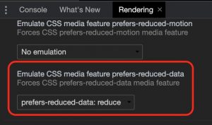 emulate CSS media feature prefers-reduced-data