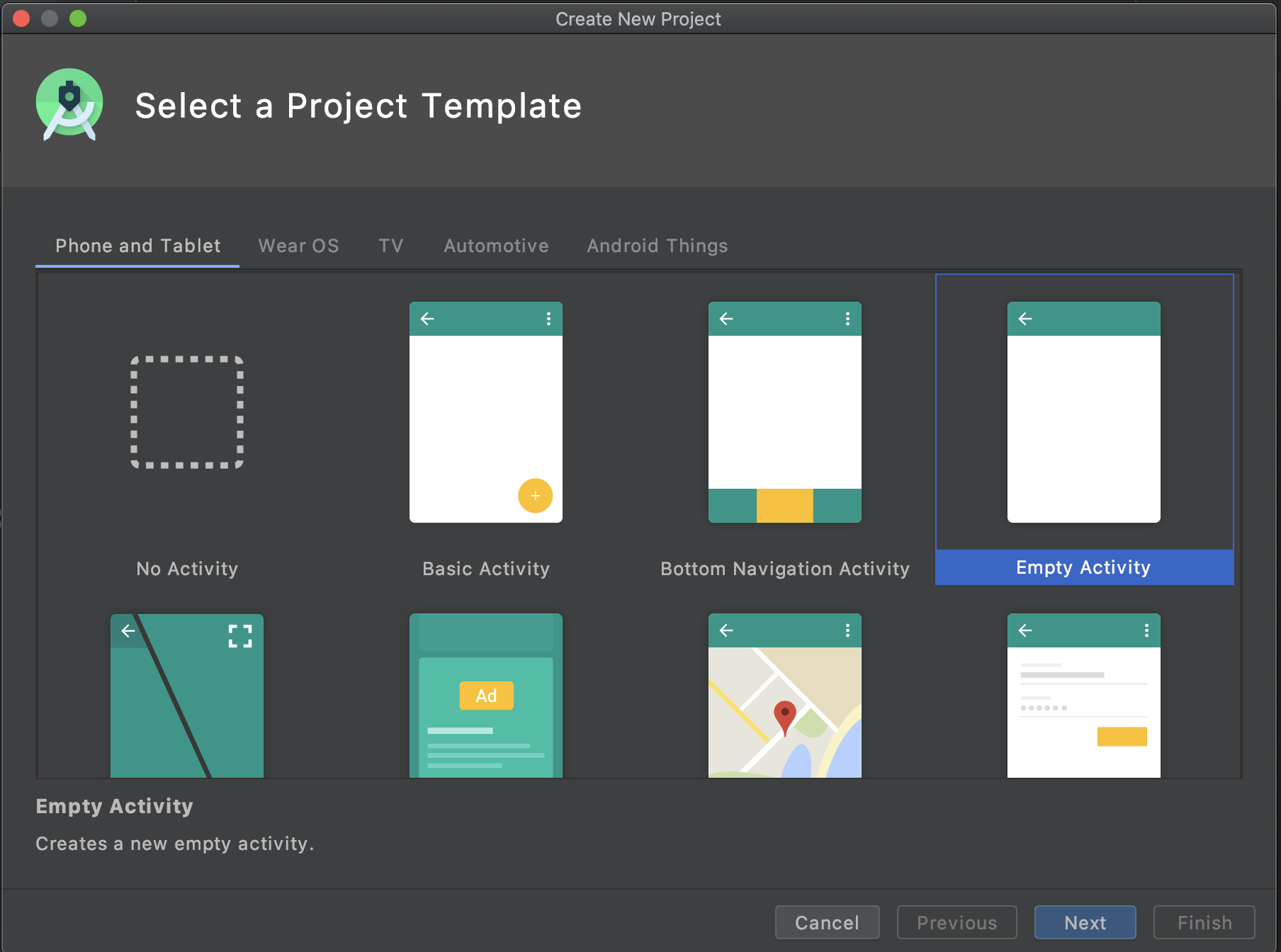 select project template