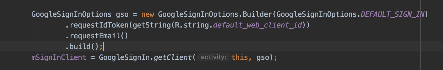 GoogleSignInClient