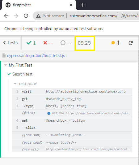 Cypress Speed test